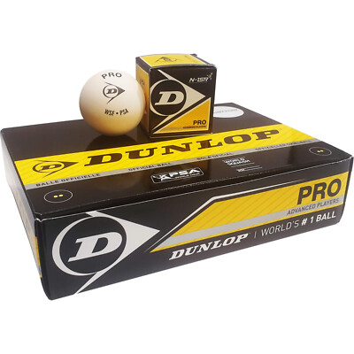Dunlop Pro Championship Squash Balls white - 1 Dozen - 12 Pack
