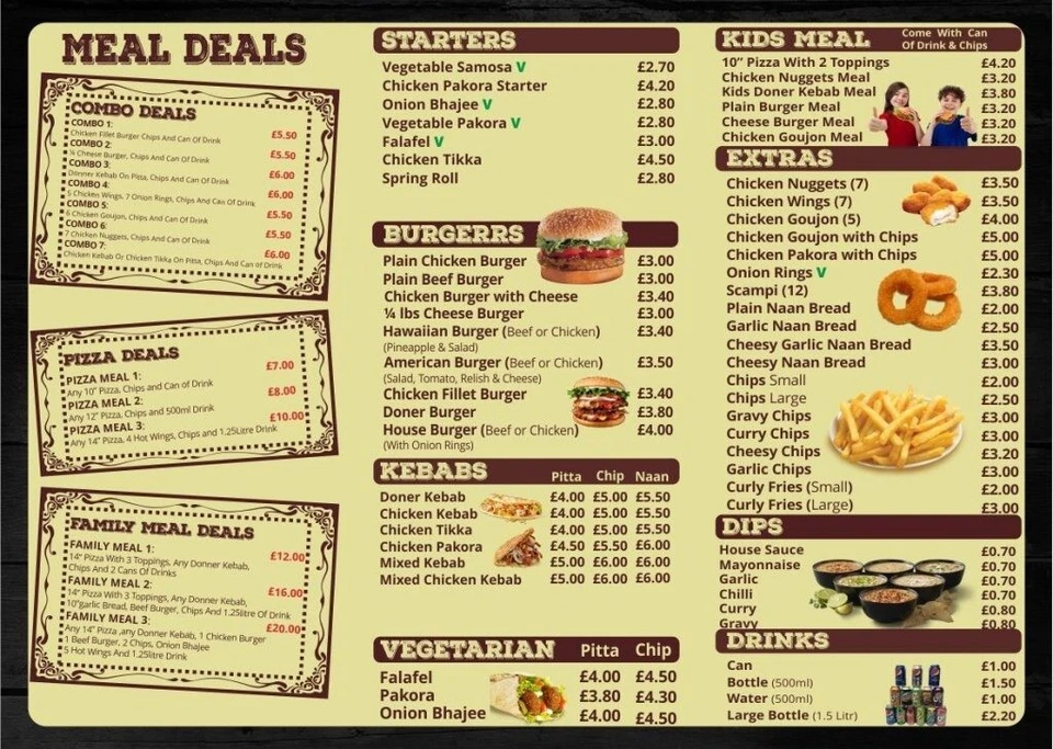 Restaurant/Takeaway Menu/Flyer/Leaflet Design A4/A3 Half/Tri/Z Fold Design Only - Image 2 of 4