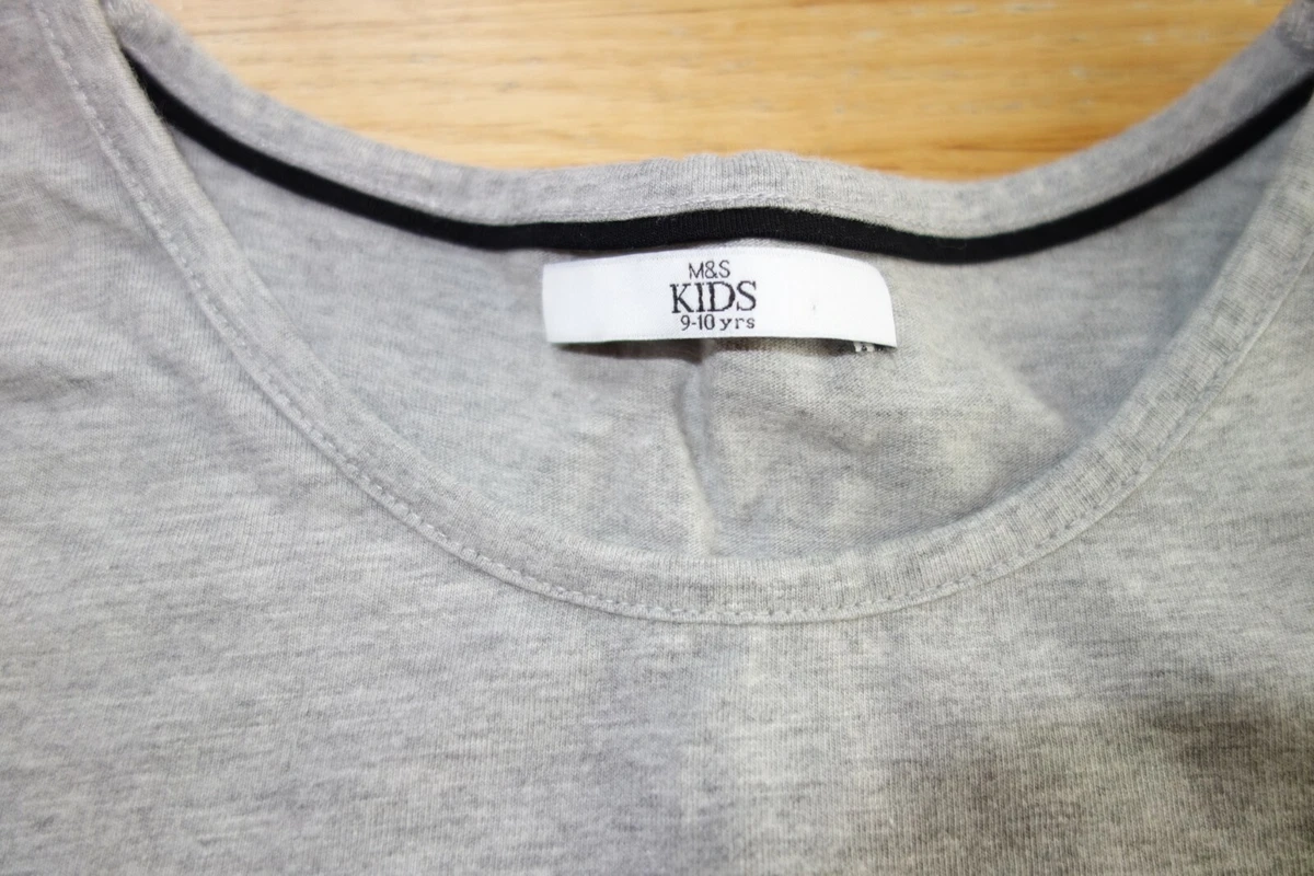 MARKS SPENCER M S KIDS 9 10 Girls T Shirt Girls Face W SEQUIN GLASSES BOW