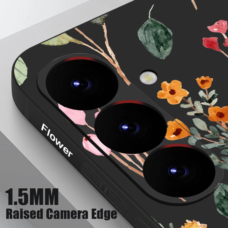 Phone Case For Samsung S25 S24 FE S23 Ultra A55 A15 Flower ShockProof Slim Cover