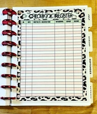 Checkbook Register Dashboard Insert for use with Classic HAPPY Planner