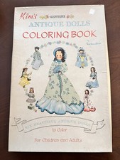 SWEET Vintage Kim's Genuine Antique Dolls Coloring Book by Red Farm Studio EXC