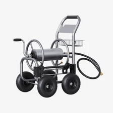 Giraffe Tools Hose Reel Cart 250ft. Garden Water Heavy Duty Metal Cart w/ Wheels