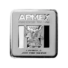 APMEX 1 oz Silver Plating Square Metal Bar .999 Fine Silver For Collecting