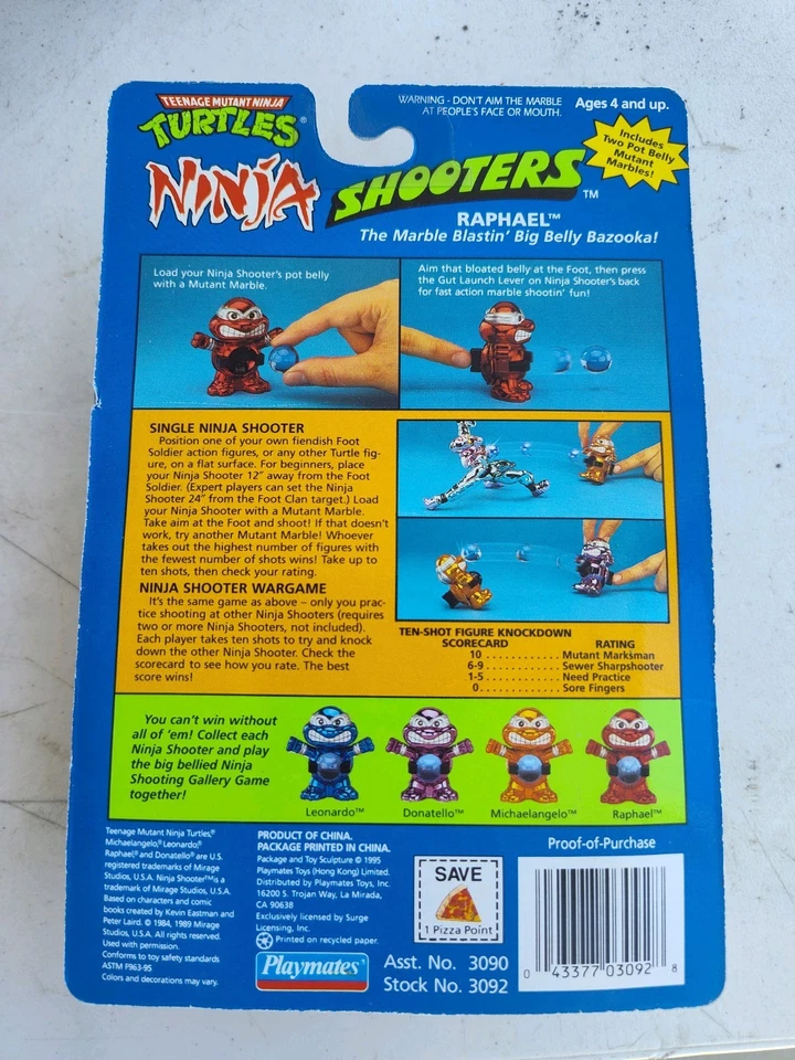 Винтаж 1995 Teenage Mutant Ninja Turtles Ninja Marble Shooter Рафаэль - Изображение 2 из 3