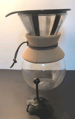 Bodum #157 Pour Over Glass Carafe Coffee Maker Pot Cork Filter and Stopper