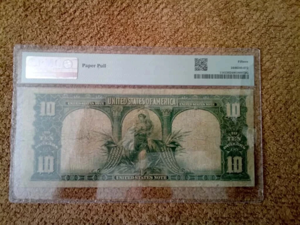 1901 $10 TEN DOLLAR LARGE-SIZE NOTE (NICKNAME BISON NOTE), F++, PMG 15,RED SEA L - Image 2 of 4