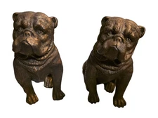 The Bombay Co. Cast Brass Seated Bulldog Bookends / Paperweights / Doorstops...