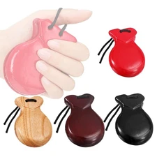 2Pcs Spanish Castanets with String for Classical Music Gathering Folk Tunes
