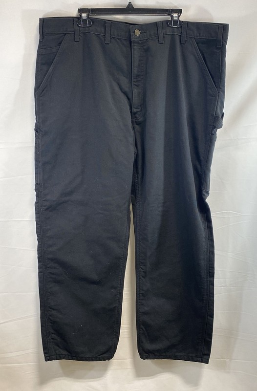 Carhartt Men's Black Flannel Lined Washed Duck Utility Work Pants Sz 44x30 NWT