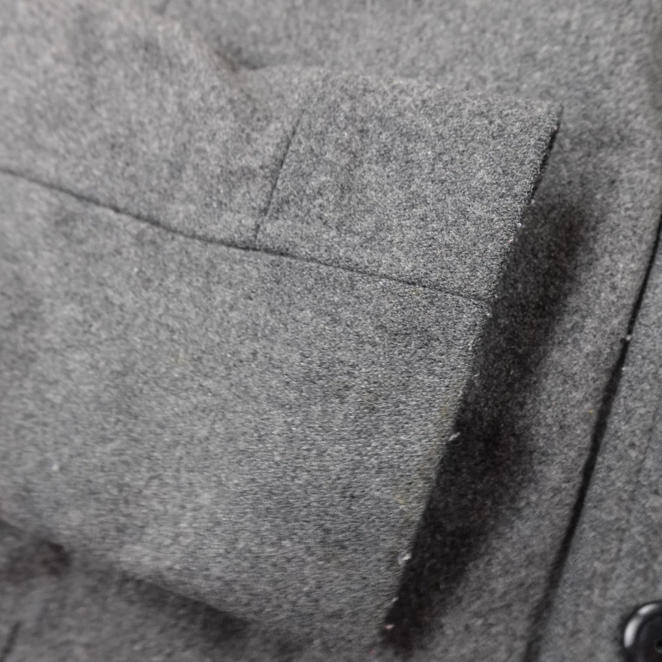 GAP Jacket Mens L Gray Wool Blend Car Coat Overcoat Button Lined Topcoat Y2K 00s - Image 3 of 4