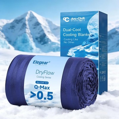 Elegear Cooling Blanket for Hot Sleepers Throw, Throw (51'' x 67''), Navy Blue