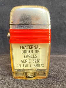 Working Vintage Scripto Vu Lighter Frateral Order of Egles