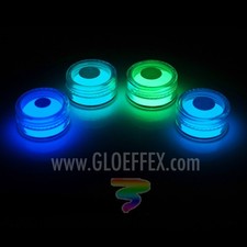 Paquete de muestra de pigmento en polvo Glow in the Dark #2 - VERDE - AQUA - PÚRPURA - AZUL