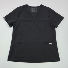 FIGS Casma Three-Pocket Black V-Neck Scrub Top FW1100 Womens Large