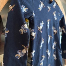 Polo Ralph Lauren Boys Ski Bear Pajama Top Size 8 Navy Long Sleeve