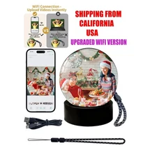 Christmas Core Memory Orb Ornament, Electronic WiFi Crystal Ball Video Display Q