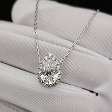 2CT Pear Cut Lab Diamond Pendant Necklace,  for Anniversary Unique Gift