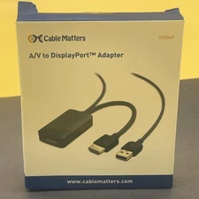 Cable Matters A/V To Display Port Adapter 103069 *NEW*,