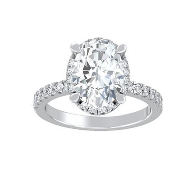2Ct Certified Lab Grown Diamond Halo Engagement Ring Size 7 14K White Gold