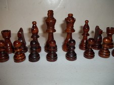 16 Vintage Dark Brown Chess Replacement Piece...