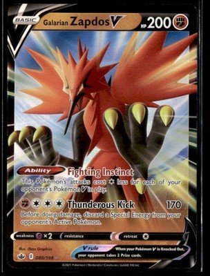 SWSH06: Chilling Reign #080/198 Galarian Zapdos V