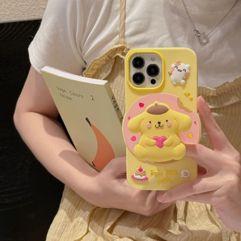 Linda funda de teléfono 3D de dibujos animados animes anti-caída para iPhone 16 15 14 13 12 Pro Max Foto 4 de 4