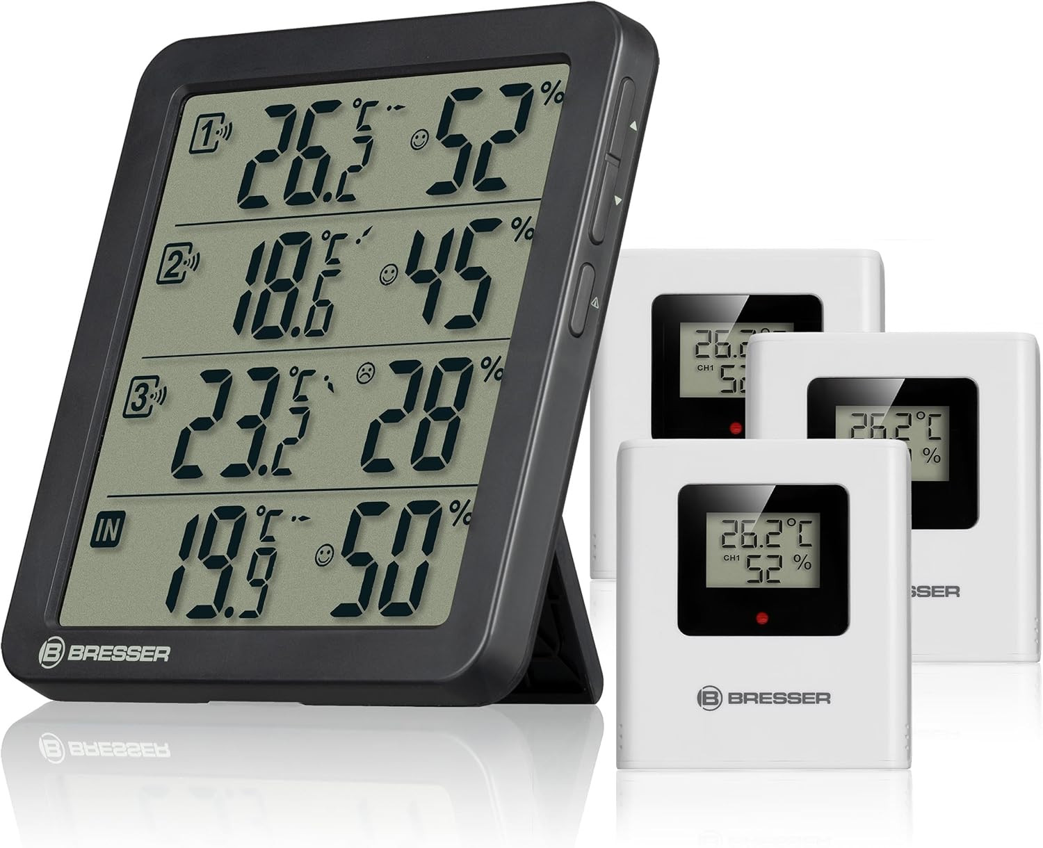 Termoigrometro Quadro NV Con 4 Punti Di Misurazione, Sensore Integrato E 3 Senso