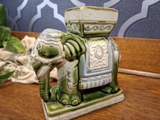 Vintage Ceramic Elephant Plant Stand Decorative Sculpture Home Decor Ornament