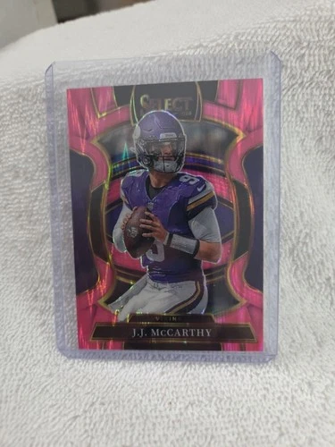 J.J. McCarthy Minnesota Vikings 2025 Panini Select Pink Shock Prizm #63