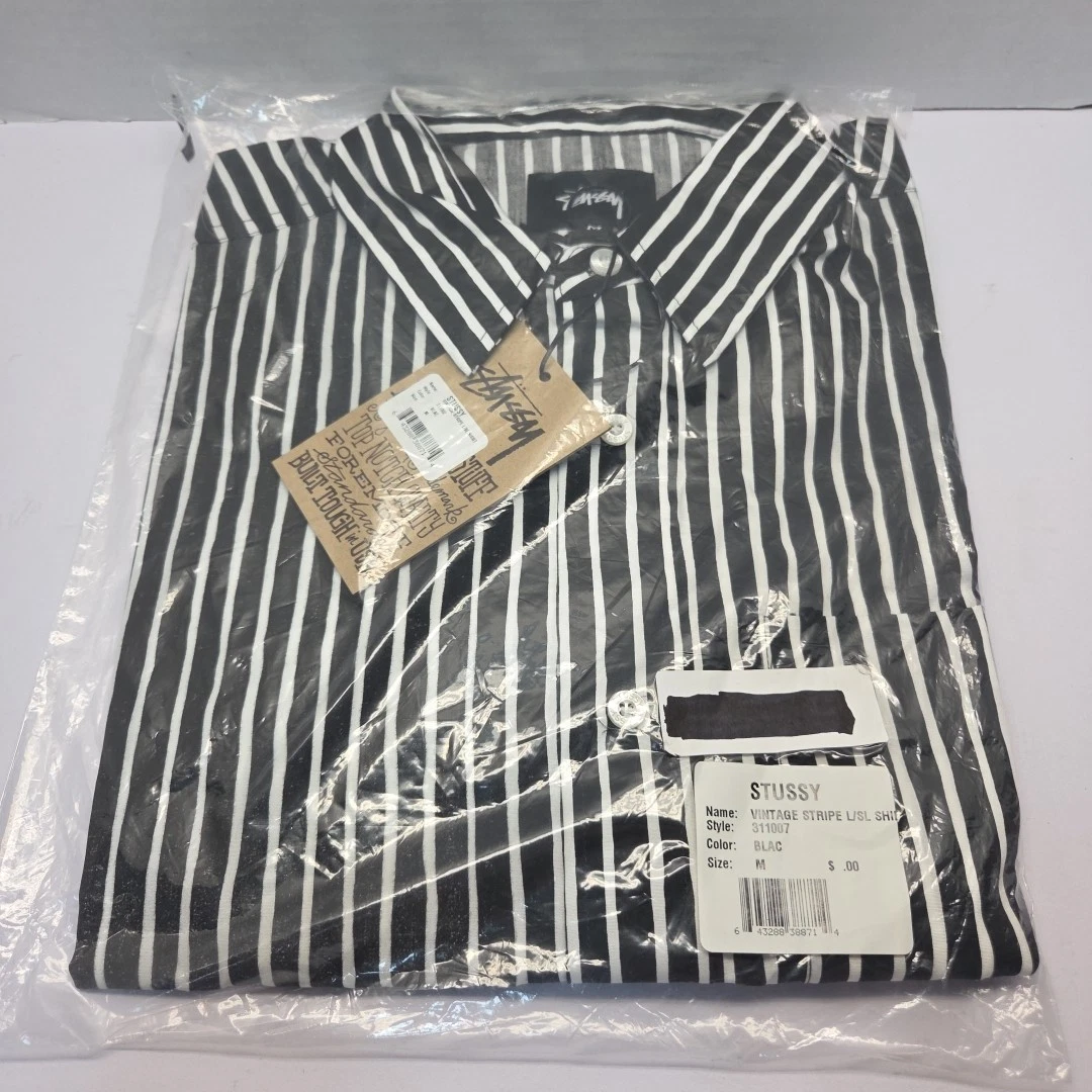 stussy スチューシー 21aw STRIPED KNIT SHIRT XL Stussy Mens Striped Knit Shirt 'Navy' – Extra Butter