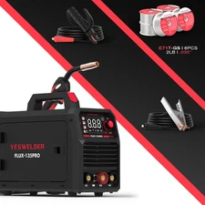 135Amp 110V MIG Welder MIG/Lift TIG/Stick Flux Core Welder With 6pk Welding Rods