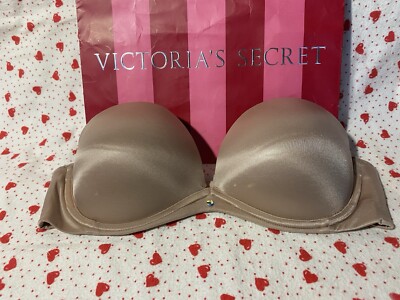 Victoria’s Secret Strapless Bra Size 32C Beige/ Nude Push Up (no straps