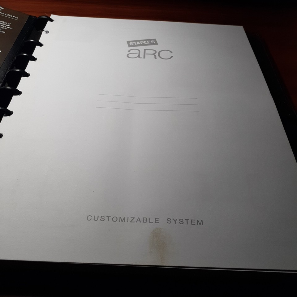 Staples ARC Notebook Black Customizable 60 Ruled Sheets Business