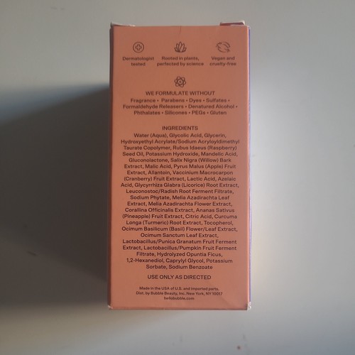 BUBBLE SKINCARE DEEP DIVE AHA + PHA EXFOLIATING MASK 45ml Vegan Cruelty Free - Picture 2 of 3