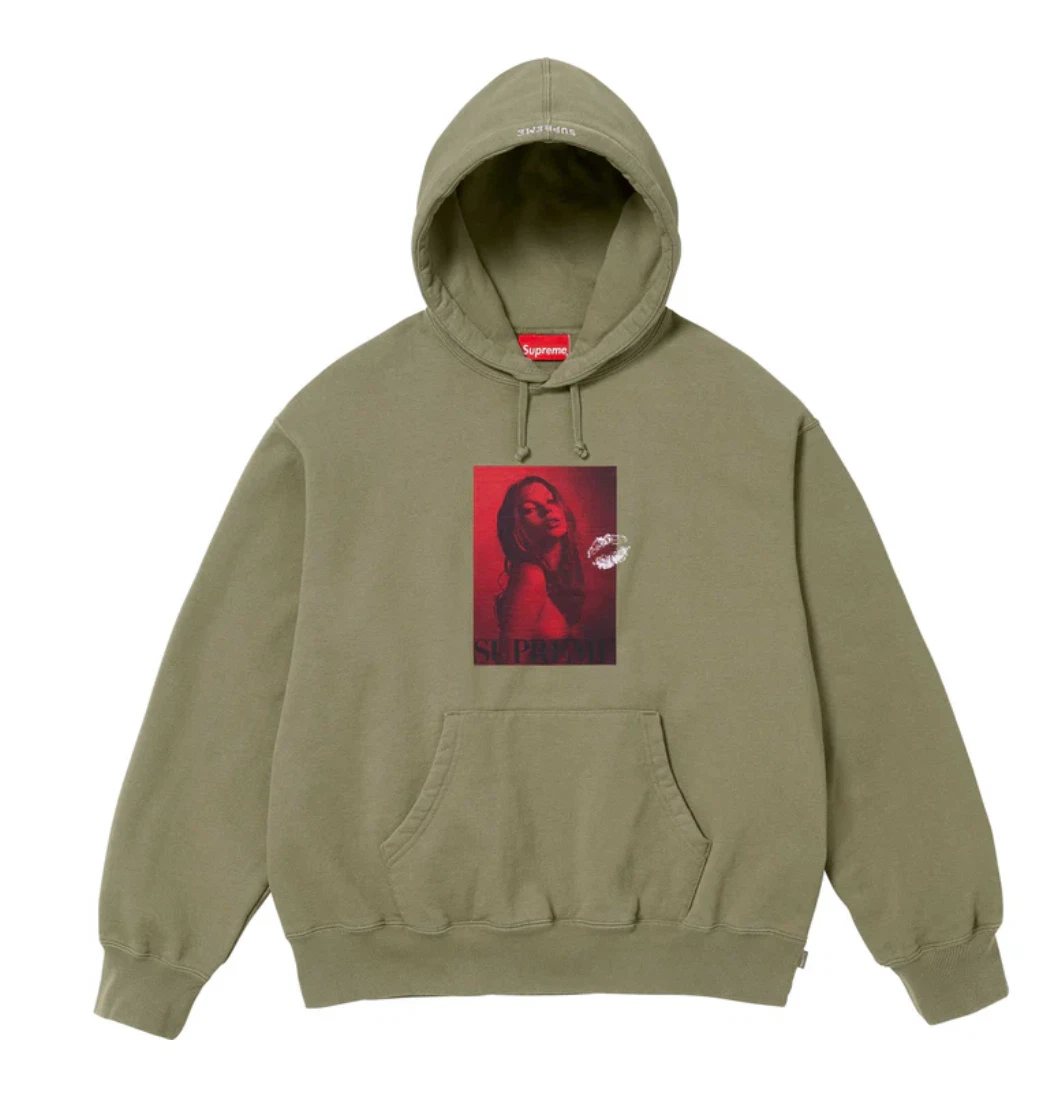 Sweat à capuche Supreme Kate Moss   Large   Olive claire   FW24