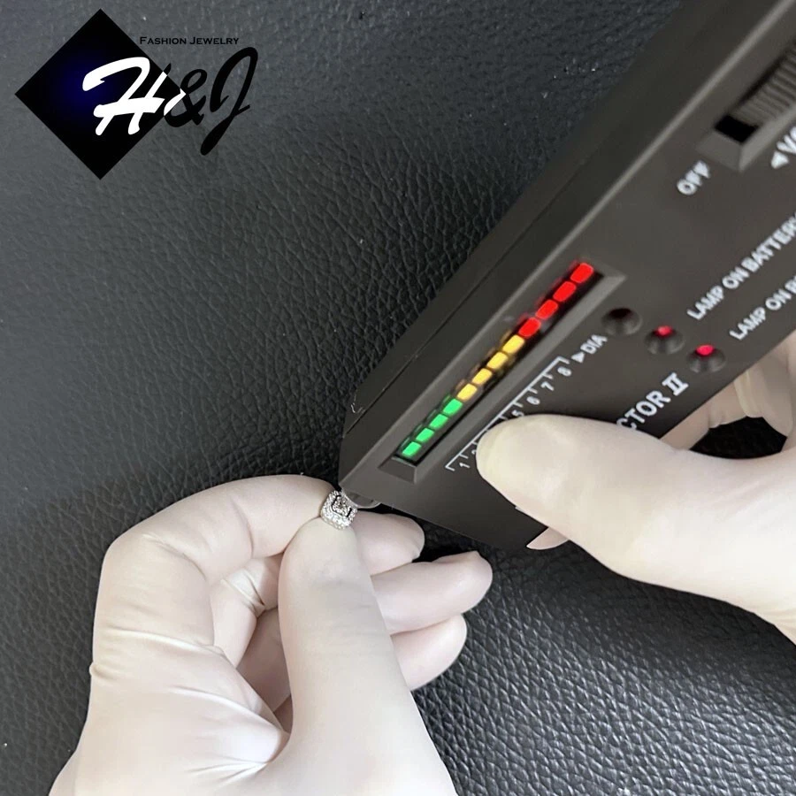 MEN WOMEN 925 STERLING SILVER BLING MOISSANITE 7MM 3D SQUARE STUD EARRING*ME258 - Image 3 of 4