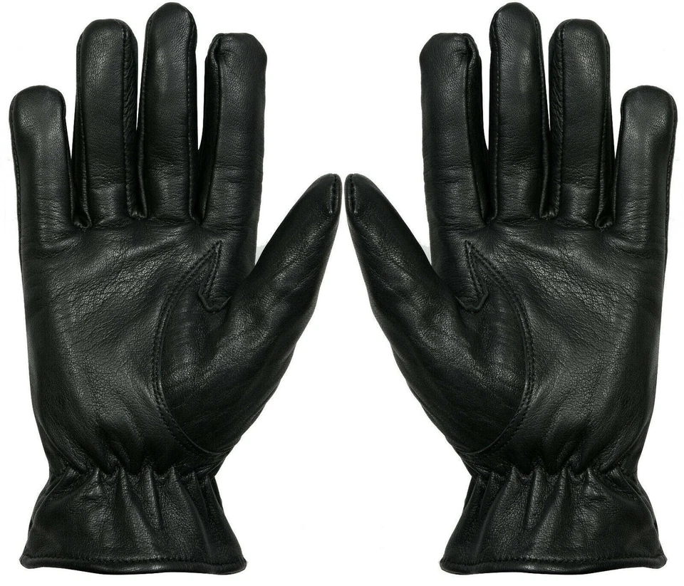 Nuevos Guantes de Cuero Genuino de Invierno para Hombres Pantalla Táctil Suave Moda Forro Térmico Foto 3 de 4