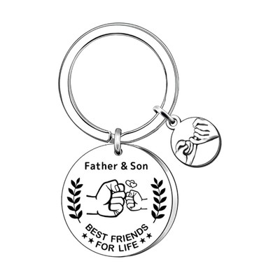 Father'S Day Keychain Creative Gift Stainless Steel Personalized For Elderly Dad