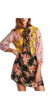 Zara Floral Patchwork Flowing Mini Dress Size XS