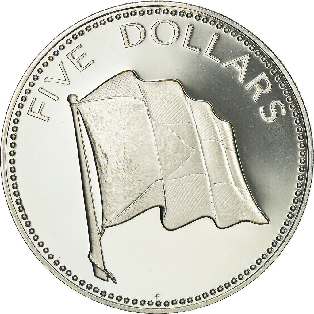 [#842921] Coin, Bahamy, Elżbieta II, 5 dolarów, 1976, Franklin Mint, USA, 