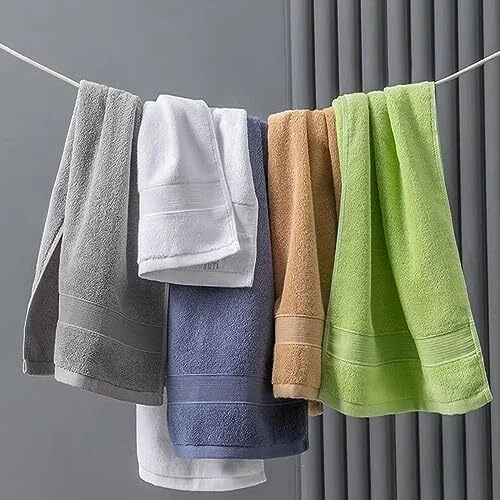 Toallas de mano suaves 100 % algodón de 2 piezas 13,4" x 29,5", toallas faciales premium marrón Foto 4 de 4