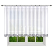 LB-250 Fertiggardine aus Voile Weiß Fenstergardine  120x400cm Gardine Schön