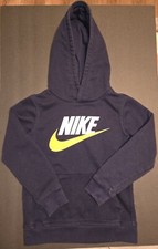 Nike Boys Blue Sweatshirt Yellow Swoosh Sz 5-6 Yrs