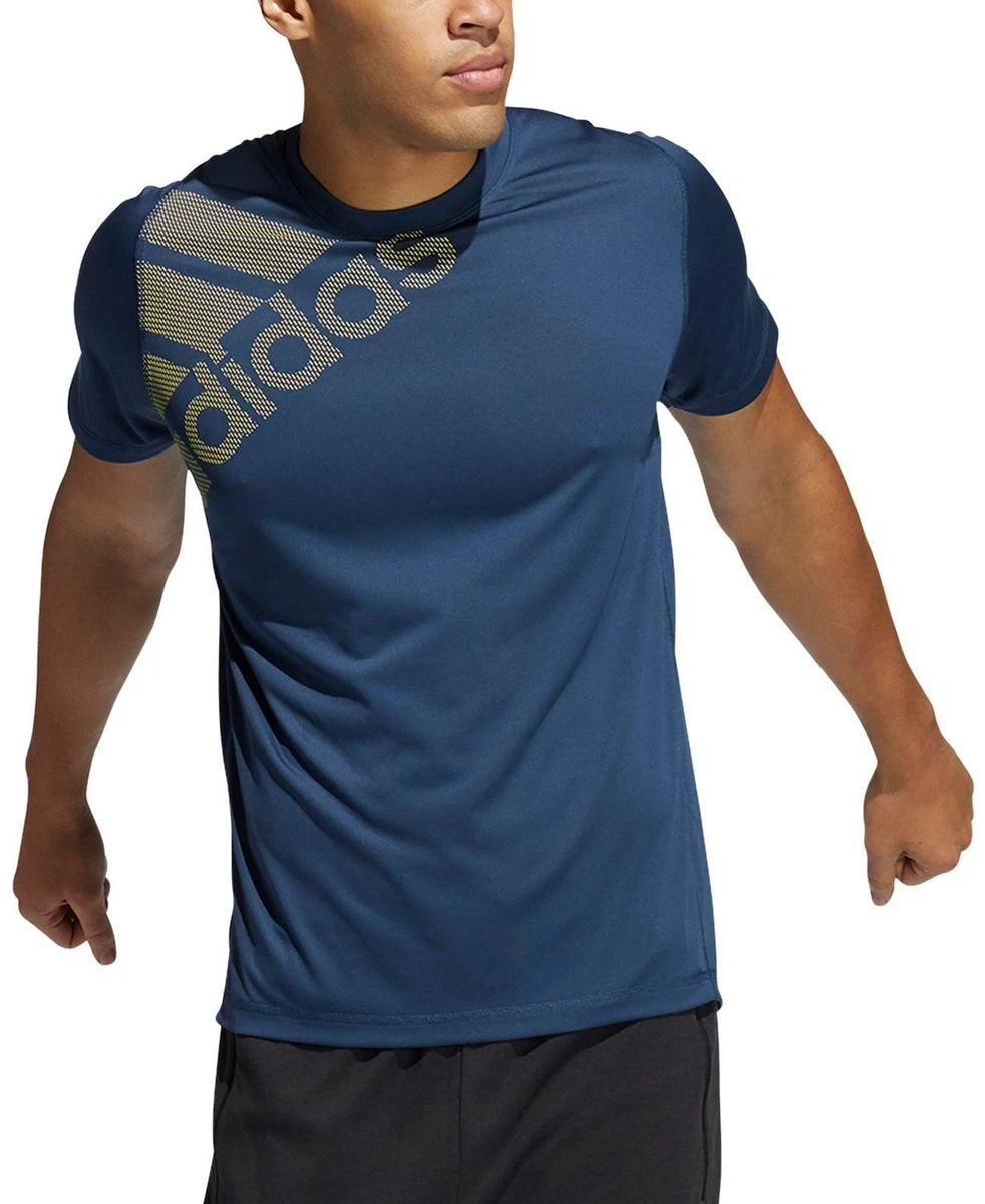 adidas Men s Crew Neck FreeLift ClimaLite T Shirt Navy Blue X