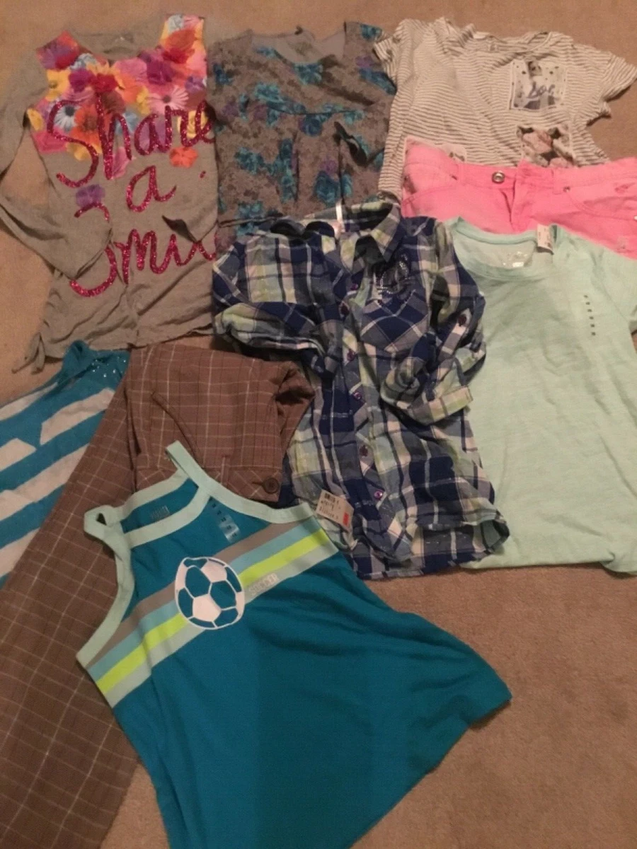 All Justice brand girl 9pcs summer clothes lot size:10-12