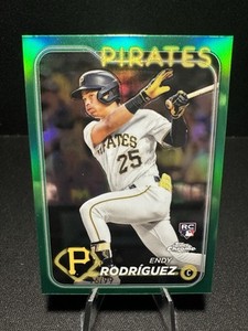 2024 TOPPS CHROME ENDY RODRIGUEZ #295 ROOKIE GREEN REFRACTOR /99 PIRATES RC