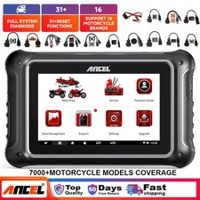 ANCEL OBD2 Motorcycle Scanner Diagnostic Tool All System Code Reader ECU Coding