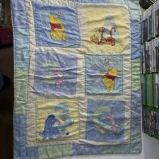 Vintage Winnie The Pooh Bedding Baby Crib Blanket Comforter Double Sided ABC 123