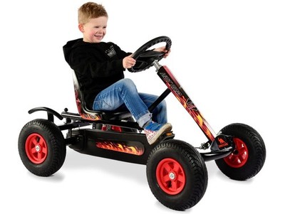 Pedal Go Kart Dino Junior Hot Rod BF1 Kinder Robustes Pedalkart Alter 4-12 Hot Rod
